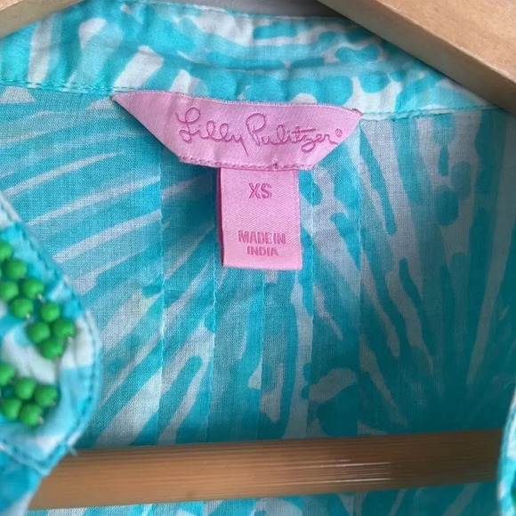 Lilly Pulitzer Sarasota Beaded Tunic Sea Cups Shorely Blue - Picture 6 of 10
